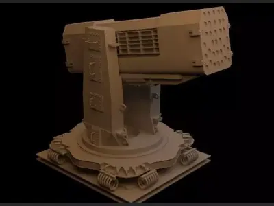 Rocket-launcher machine gun 3D model