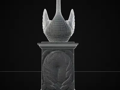 Swan Statue  Low-poly 3D model