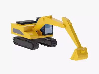 Excavator Earthmoving 336D Simplified Low-poly 3D model