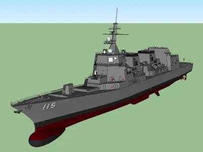 Akizuki Class Destroyer 3D model