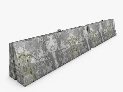 Road Concrete Barrier Low-poly 3D model
