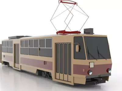 Tatra T5B6 Low Low-poly 3D model