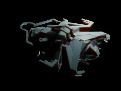 Spaceship ev2 Low-poly 3D model