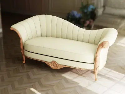Furniture Sofa Chaise Lounge Low-poly 3D model