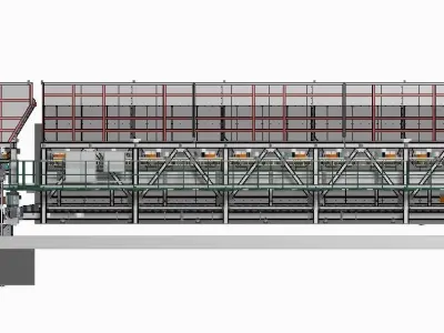 Concrete batching plant hopper feeders 200Ton-Hour 3D model