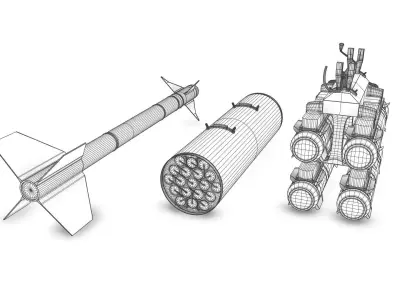 Hellfire Missiles with Marines Textures 3D model
