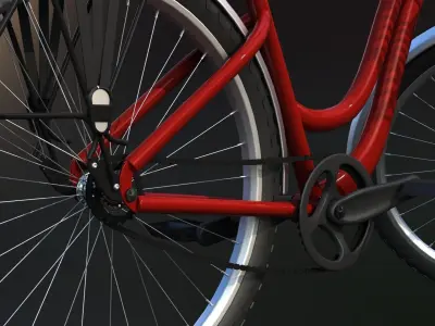 cartoon bicycle rigged 3D model