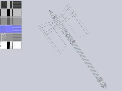 Fantasy axe Low-poly 3D model shop