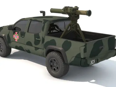Ukrainian military vehicle with ATGM 3D model
