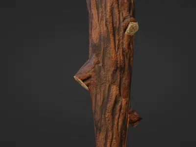 wood mace Free low-poly 3D model