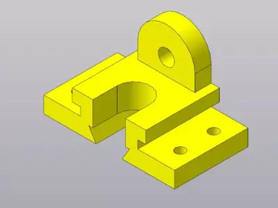 L-Shape Mounting Bracket with Clamp - Industrial Fixing Part 3D model