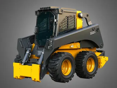 332G Skid Steer Loader with Forestry Package - Bucket 3D model