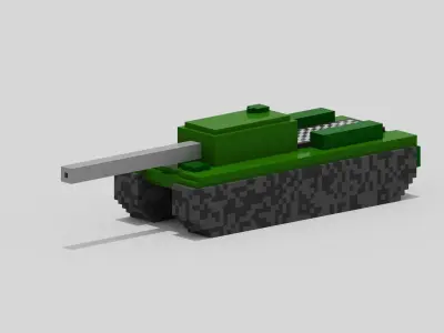 Voxel Tank Low-poly 3D model purchase