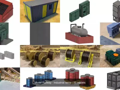Model Railway - Industrial Items 3D Model Pack