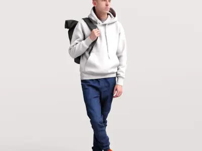 Humano Traveling Man with backpack 2206-2 3D model