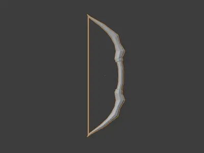 Low Poly Bow and arrow 3D model