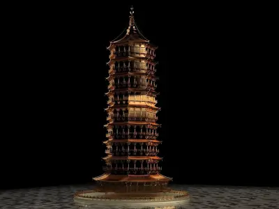 Chinese ancient tower  3D model