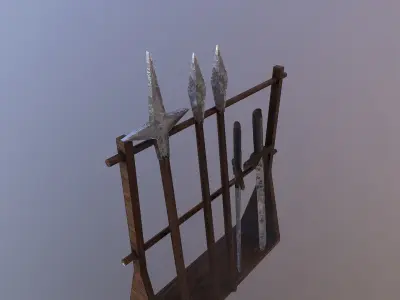  Spears and Sword Free low-poly 3D model