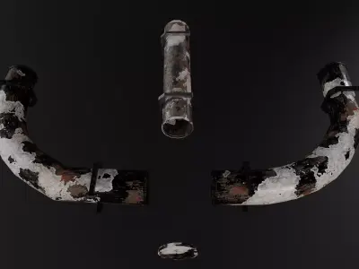 Modular Pipes Low-poly 3D model