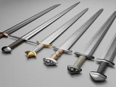 Viking Swords Low-poly 3D model