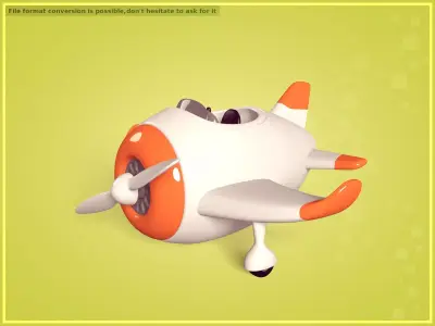 Cartoon Plane Low-poly 3D model buy