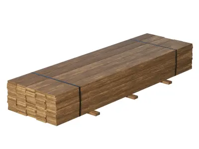 Stack Of Wooden Planks 3D model