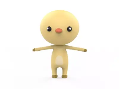 Stylized Character 001 Chicken Low-poly 3D model