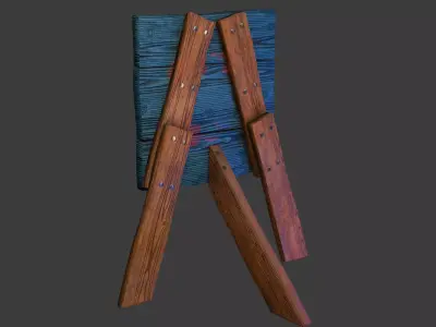 Wooden Knife Throwing Target Low-poly 3D model
