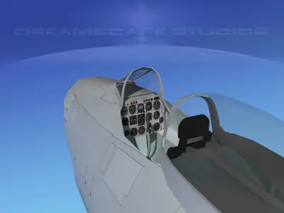 North American F-86 Sabre Jet Bare Metal 3D model