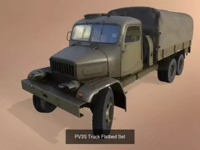 PV3S Military and Civilian Trucks 3D Model Pack