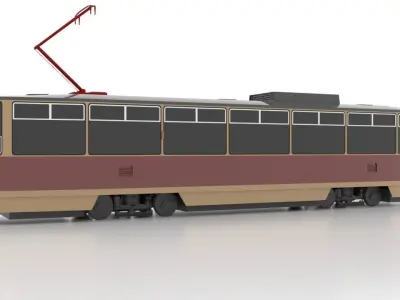 Tatra T6A5-3 Low Low-poly 3D model
