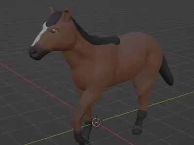 Basic Horse with Texture and Rig Free low-poly 3D model