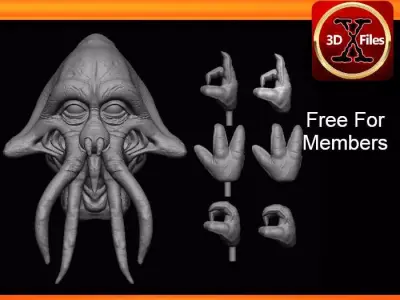 Quarren Headsculpt - Prequel Era - Star wars Action Figure  3D print model