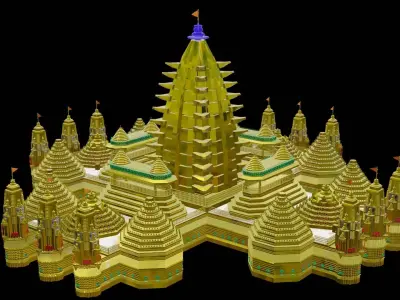 Golden Indian Temple  3D model