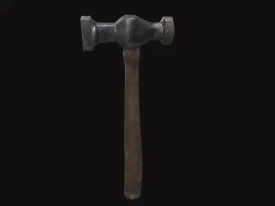 Medieval Hammer V03 Low-poly 3D model