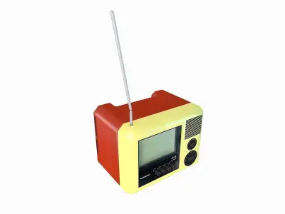 RETRO ANTIQUE TELEVISION Low Poly Low-poly 3D model
