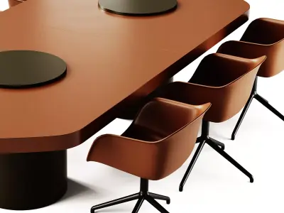 Sancal Bold Table and Muuto Fiber Armchair 3D model