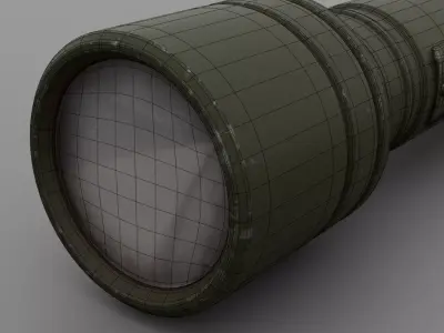 Military Flashlight - Game Asset Low-poly 3D model