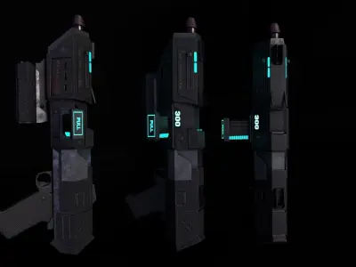 DC17-M Star Wars Blaster Low-poly 3D model
