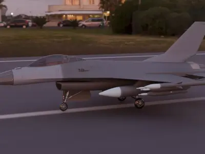 F-16 Fighting Falcon Jet - Game Ready Low Poly 3D Model  PBR  3D model