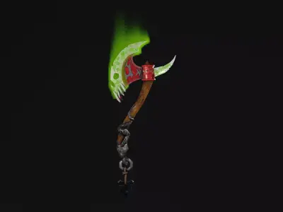 Skull Axe 3D model