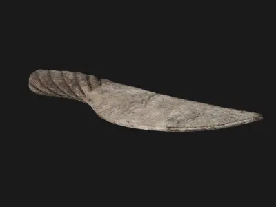 Knife Metal Rope Low-poly 3D model