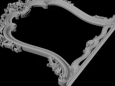 mirror gold ornate frame 3D model