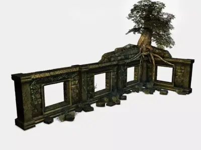 Low poly jungle ruins Low-poly 3D model