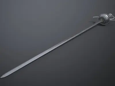 Rapier Sword Low-poly 3D model