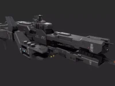 Heavy Frigate Spaceship Low-poly 3D model