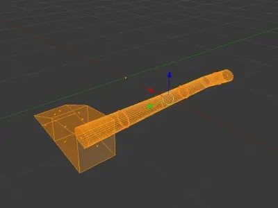 woodcutting axe low poly Free low-poly 3D model