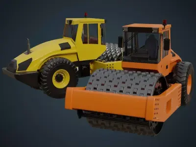 Compactor 2A Low-poly 3D model