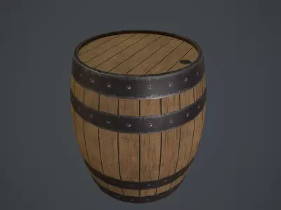 Barrel wooden Free low-poly 3D model purchase