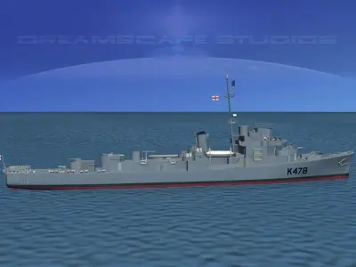 UK Captains Class Frigate HMAV Gardiner 3D model
